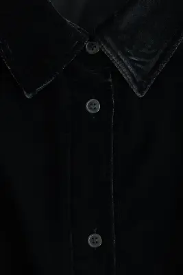 Chemise en velours - Noir — photo 3