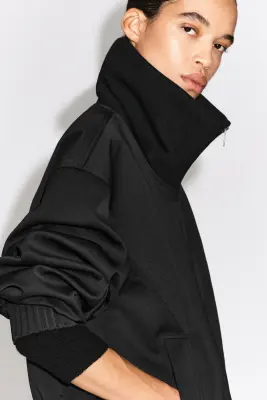 VESTE À COL CHEMINÉE - NOIR — photo 4