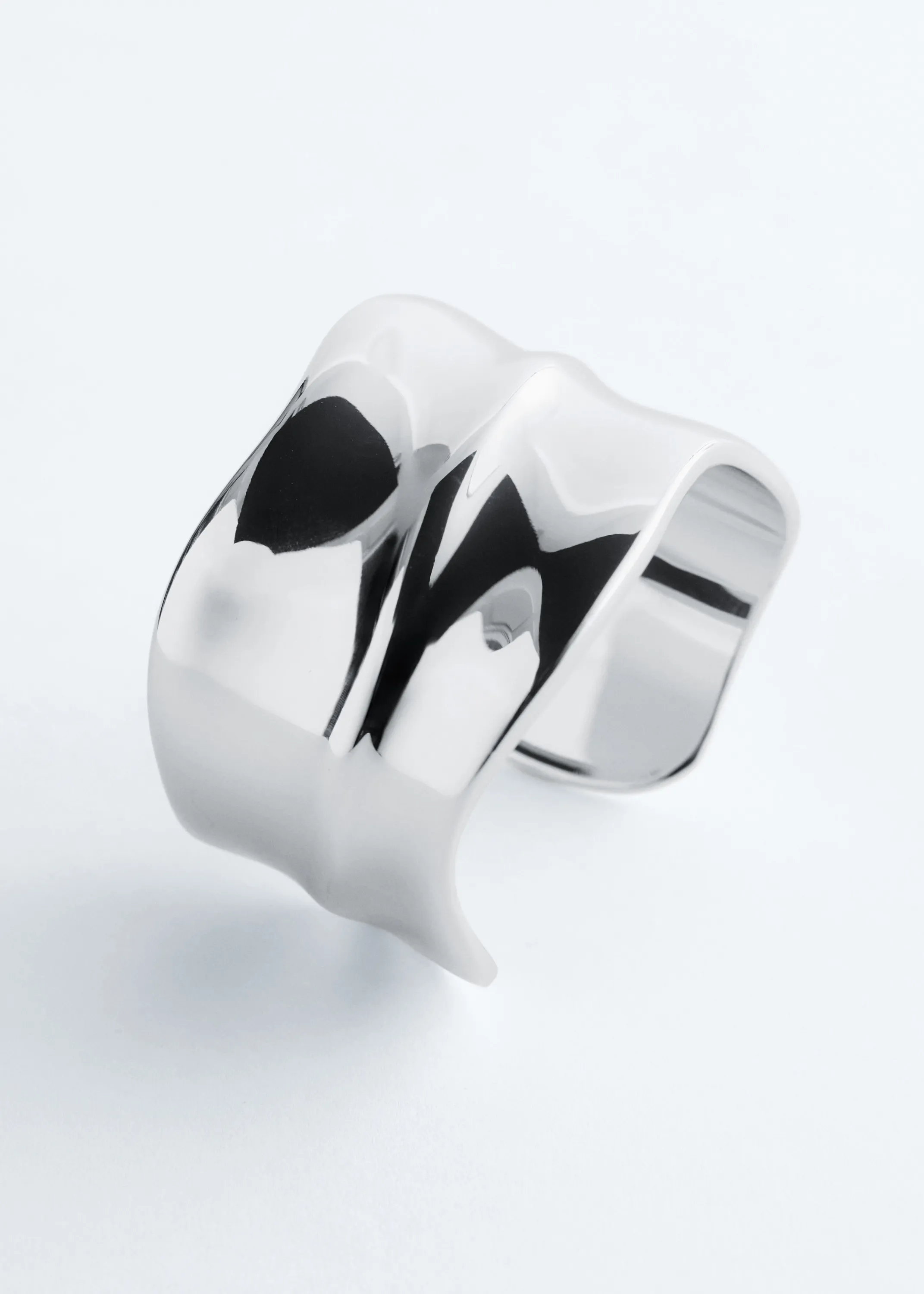 Bracelet manchette ondulé - Argenté