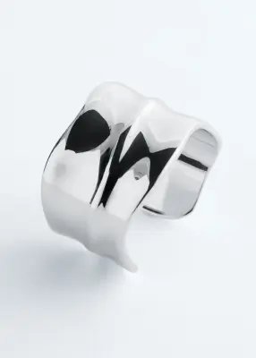 Bracelet manchette ondulé - Argenté — photo 1