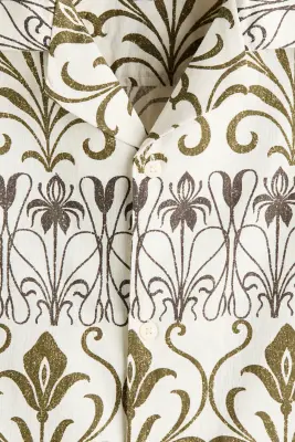 Chemise Relaxed Fit à motif avec col cubain - Crème/motif — photo 4