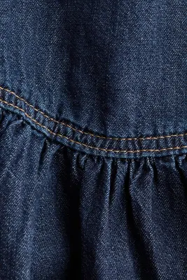 Top péplum en denim - Bleu denim foncé — photo 5