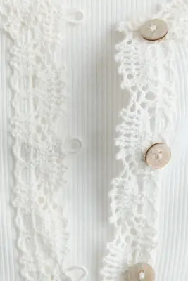 Top en coton avec dentelle - Blanc — photo 2