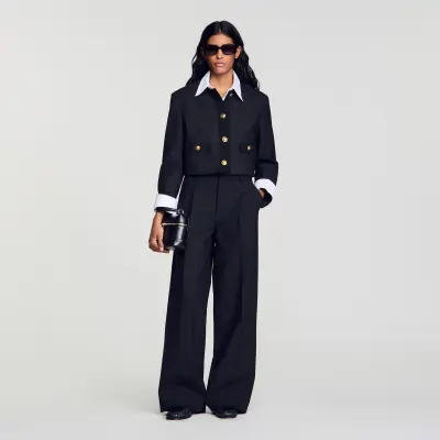 Pantalon large à rayures