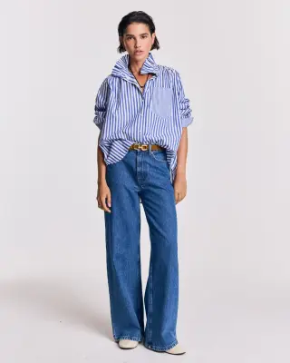 Chemise Léonor rayures blanc et bleu — photo 2