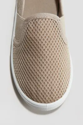 Sneakers slip-on en mesh - Beige — photo 1
