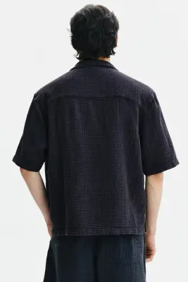 Chemise Relaxed Fit en mousseline - Noir — photo 2