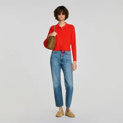 Cardigan en maille pointelle