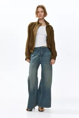 Veste oversize en lin mélangé - Beige foncé — photo 1
