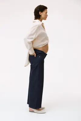 MAMA Wide Low Waist Ankle Jeans - Bleu denim foncé — photo 1
