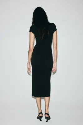 Robe épaules nues - Noir — photo 3