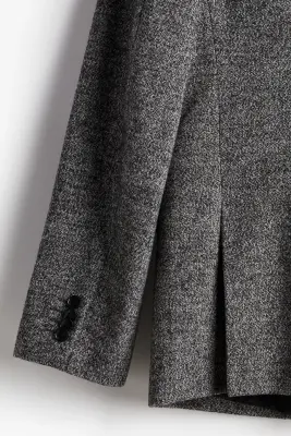 Veste Regular Fit à fermeture croisée - Noir chiné — photo 2