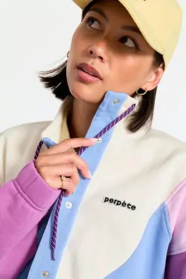 Veste femme Laura bleu colorblock – Perpète — photo 4