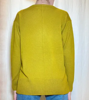 Pull cachemire coloris jaune - ref 21332 - CT Plage — photo 3