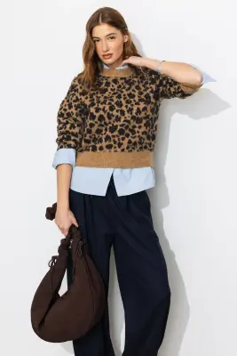 Pull en maille léopard Femme — photo 2