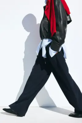 Pantalon chic avec jambes barrel - Bleu marine — photo 3