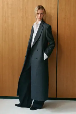 MANTEAU TAILLEUR CROISÉ EN LAINE MÉLANGÉE - GRIS — photo 5