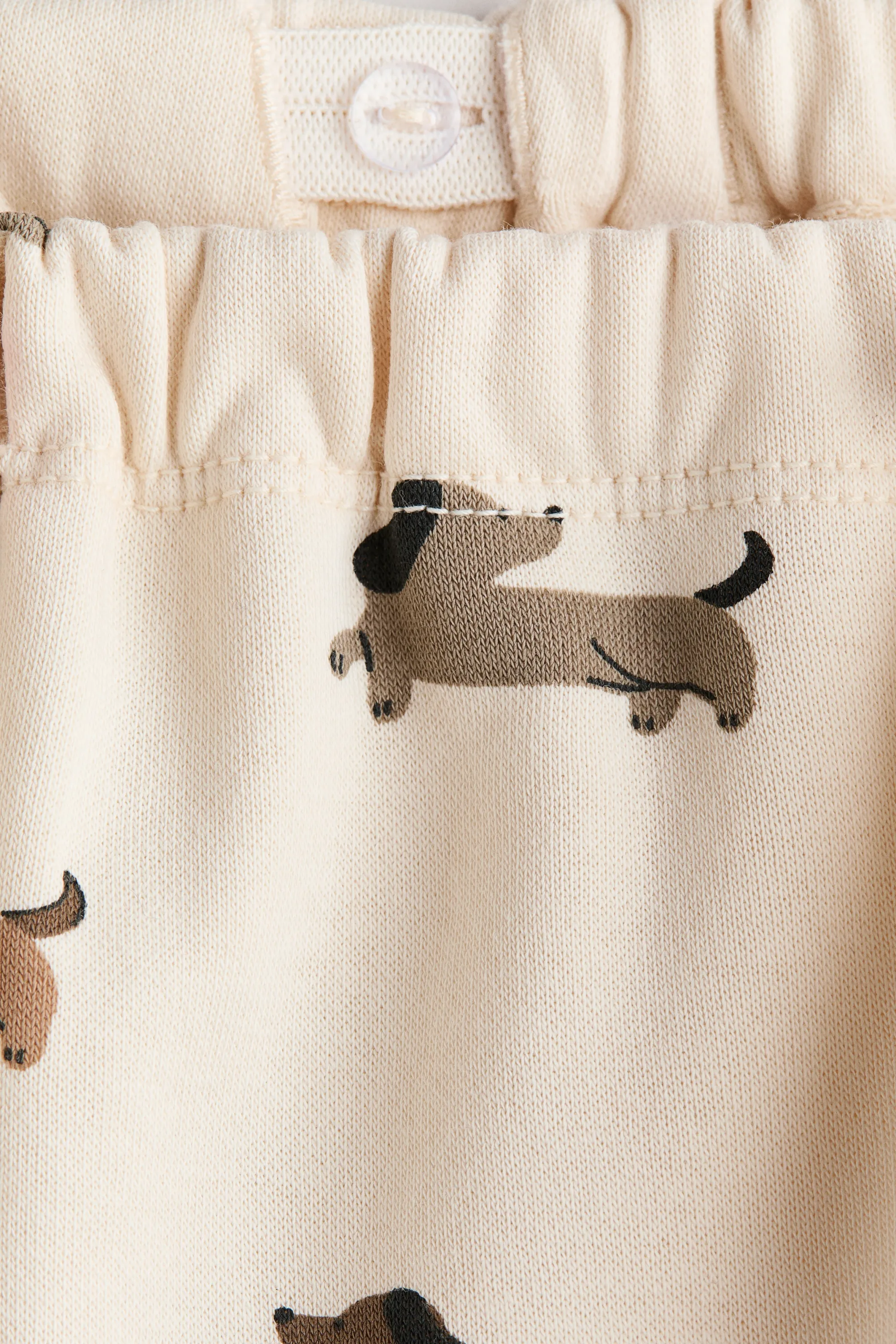 Pantalon jogger en molleton - Beige clair/chiens