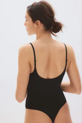 Body string paddé Seamless - Noir — photo 3