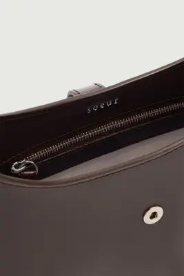 SAC BONNIE CHOCOLAT FERMOIR ARGENTÉ — photo 5