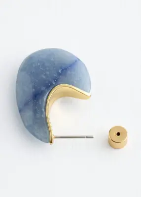 Demi-créoles - Doré / Bleu clair — photo 3