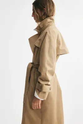 Trench-coat avec ceinture à nouer - Beige — photo 3