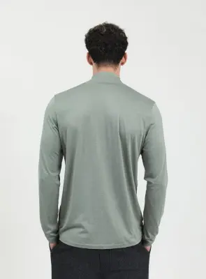 Funnel Neck Undershirt in Clay Eucalyptus & Cotton — photo 2