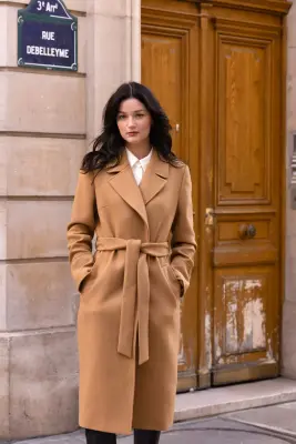 Giselle Wrap Coat - Beige — photo 4