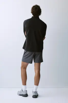 T-shirt de sport à col zippé Regular Fit - Noir — photo 3