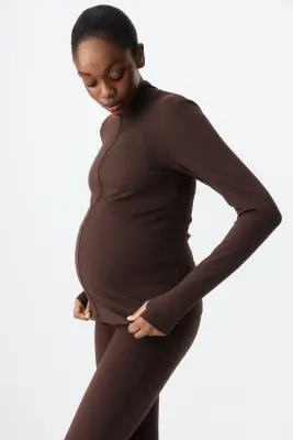 MAMA Veste de sport zippée - Marron foncé — photo 2