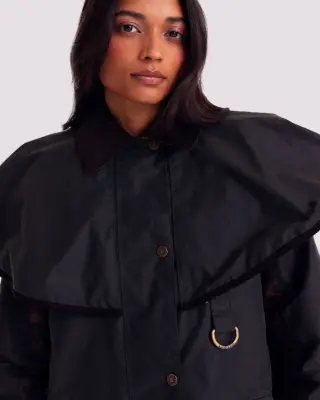 Veste Manon kaki et léopard fauve Barbour x Balzac Paris — photo 3
