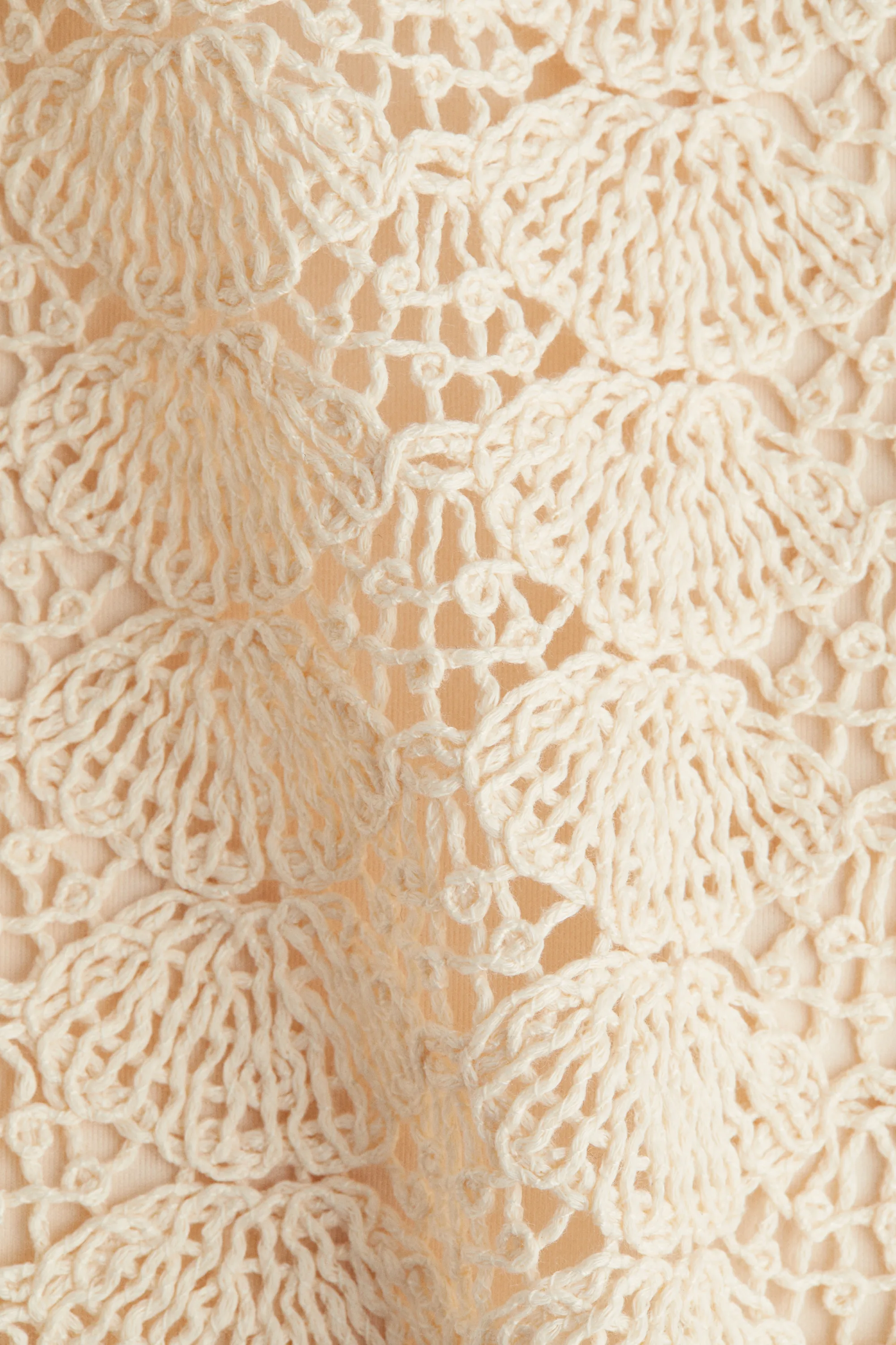 Minijupe façon crochet - Crème