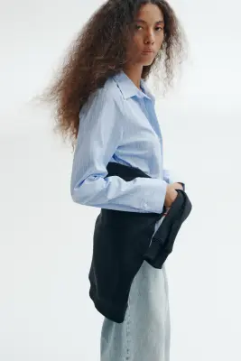 Chemise ajustée - Bleu clair/rayures tennis — photo 3