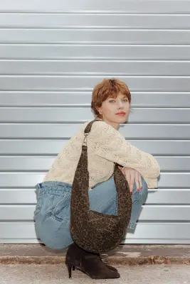 Sac demi-lune léopard Femme — photo 2