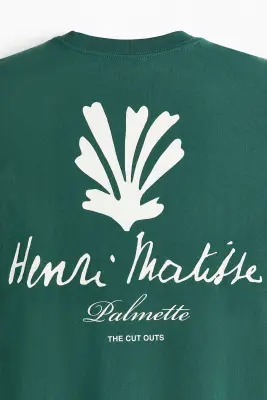 T-shirt Loose Fit - Vert foncé/Henri Matisse — photo 4