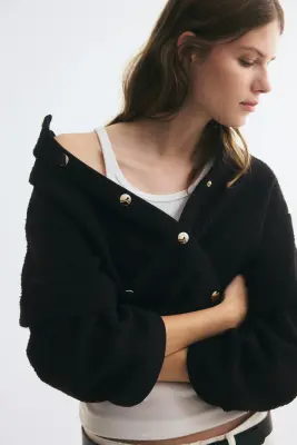 Veste en tissu Teddy bear - Noir — photo 1