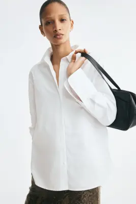 Chemise en popeline de coton - Blanc — photo 1