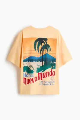 T-shirt oversize imprimé - Jaune/Hotel Nuevo Mundo — photo 4