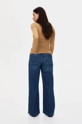 MAMA Wide Leg Jeans - Bleu denim foncé — photo 2