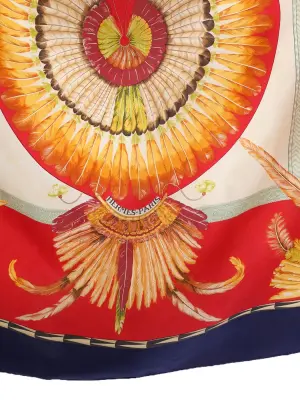 Foulard carré en twill de soie iconique "BRAZIL" bleu, rouge, jaune  Prix boutique 460€ Taille 90 x 90 — photo 3