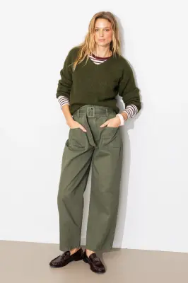 Pull oversize col V Femme — photo 3