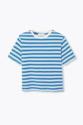 T-shirt rayé en jersey Femme — photo 1