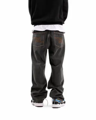 La Stitched Denim Pants Black — photo 2