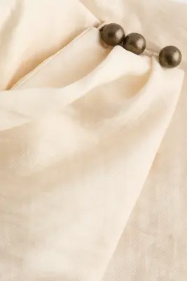 Top en lyocell mélangé avec détail croisé - Beige clair — photo 3
