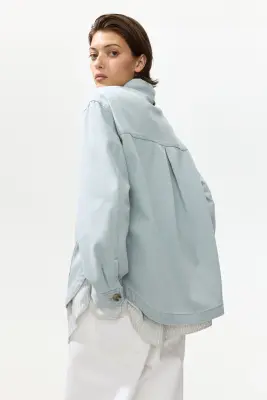 Veste-chemise - Turquoise ancien clair — photo 4
