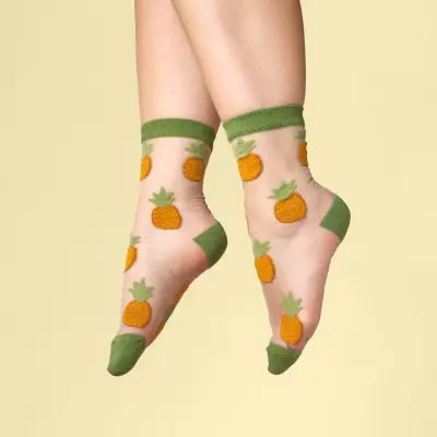 Chaussettes transparentes Ananas Coucou Suzette — photo 3