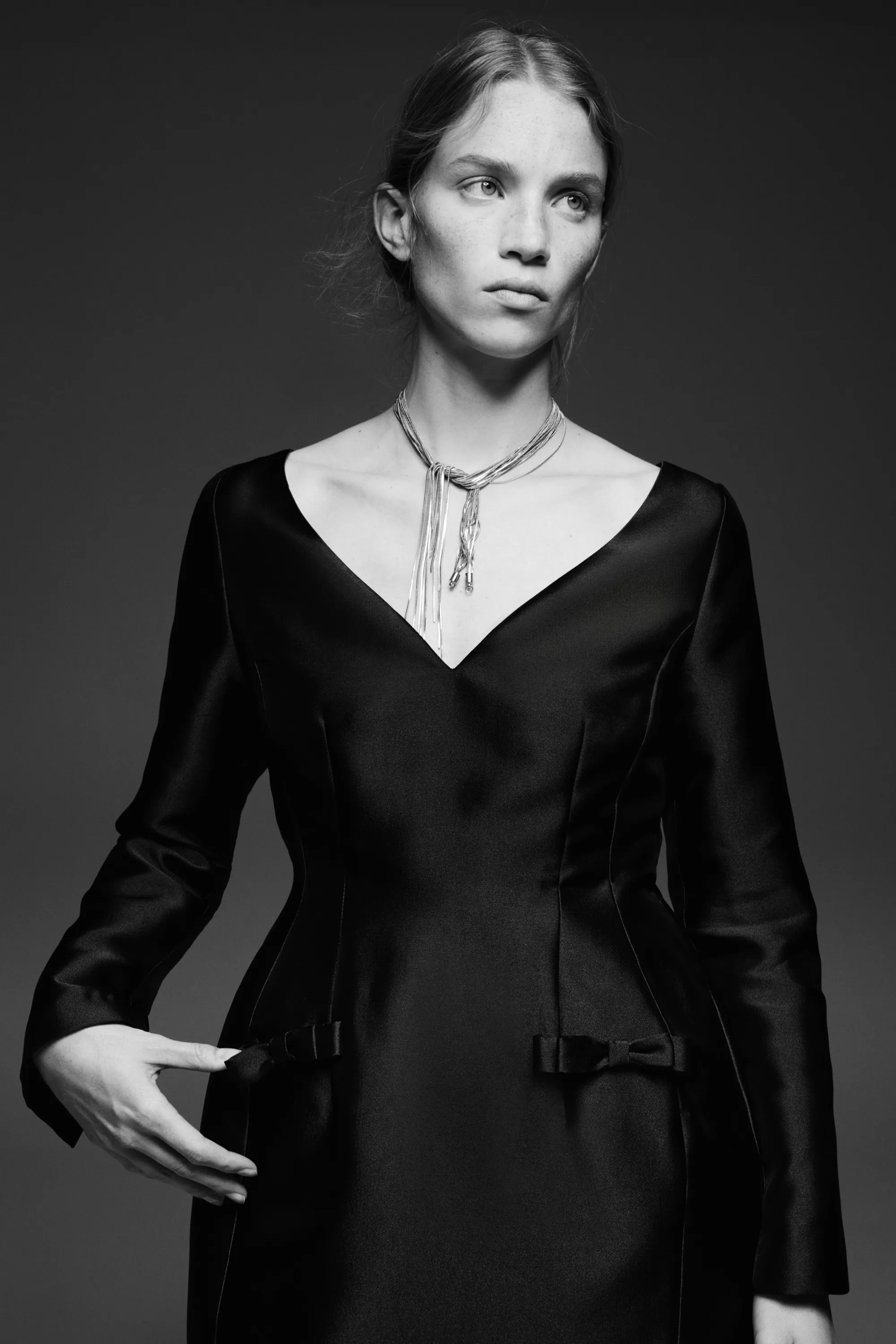 Robe sablier en twill - Noir