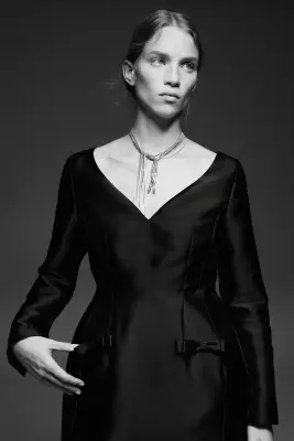 Robe sablier en twill - Noir — photo 1
