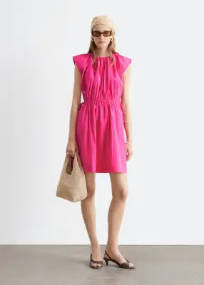Robe sans manches cordon de serrage à la taille - Rose vif — photo 2