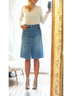 Sandales stilettos BOOMERANG en cuir denim bleu ciel NEUVES Prix boutique 1180€ Taille 37 — photo 5